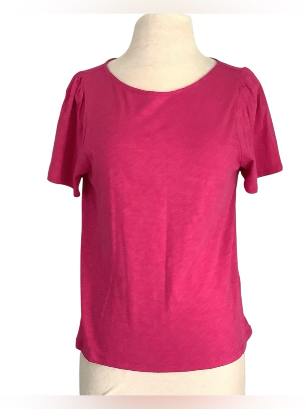 J. Crew Hot Pink Short Sleeve Scoop Neck Top